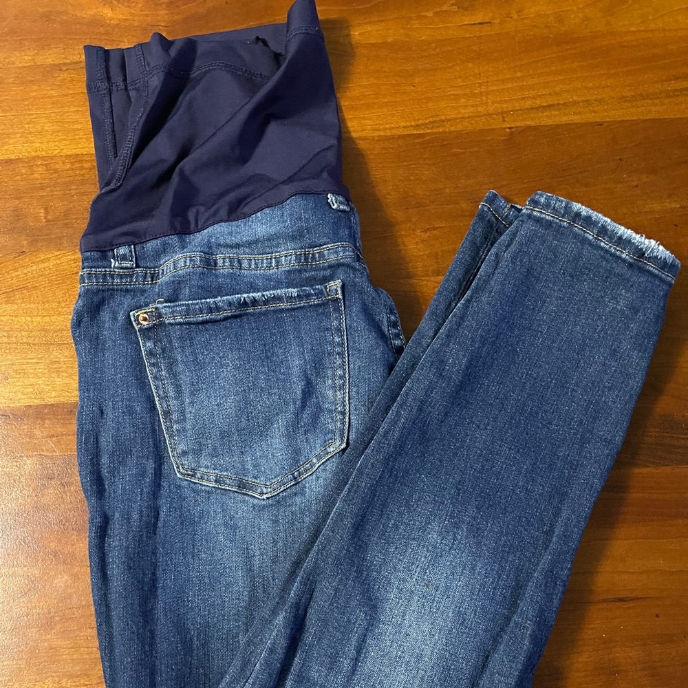 Pink blush maternity jeans